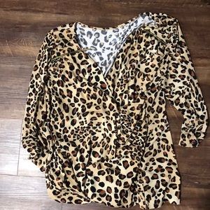 Lane Bryant animal print wrap top